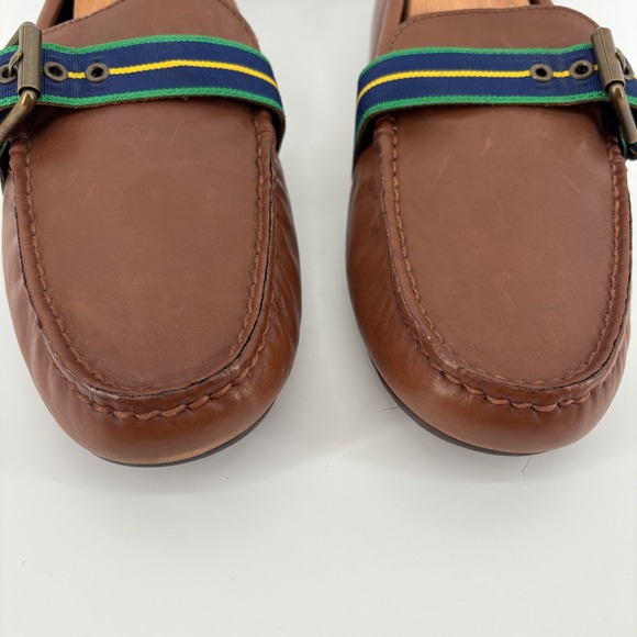 Polo Ralph Lauren Men Drivers Wessel 10.5D Brown Leather Webbing Strap Old Money main image 4